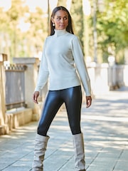 Sosandar White Roll Neck Zip Detail Jumper - Image 3 of 5