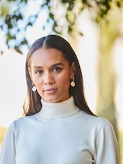 Sosandar White Roll Neck Zip Detail Jumper - Image 5 of 5
