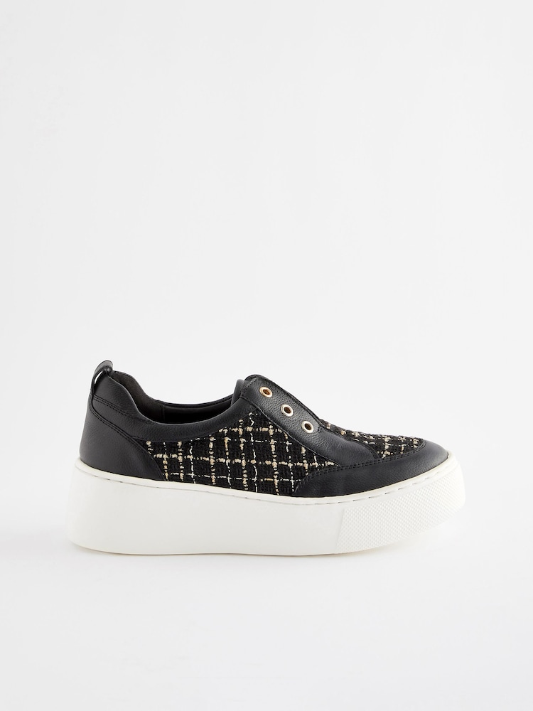 Black Signature Forever Comfort® Chunky Wedge Slip-On Platform Trainers - Image 2 of 6 Black Signature Forever Comfort® Chunky Wedge Slip-On Platform Trainers - Image 2 of 6