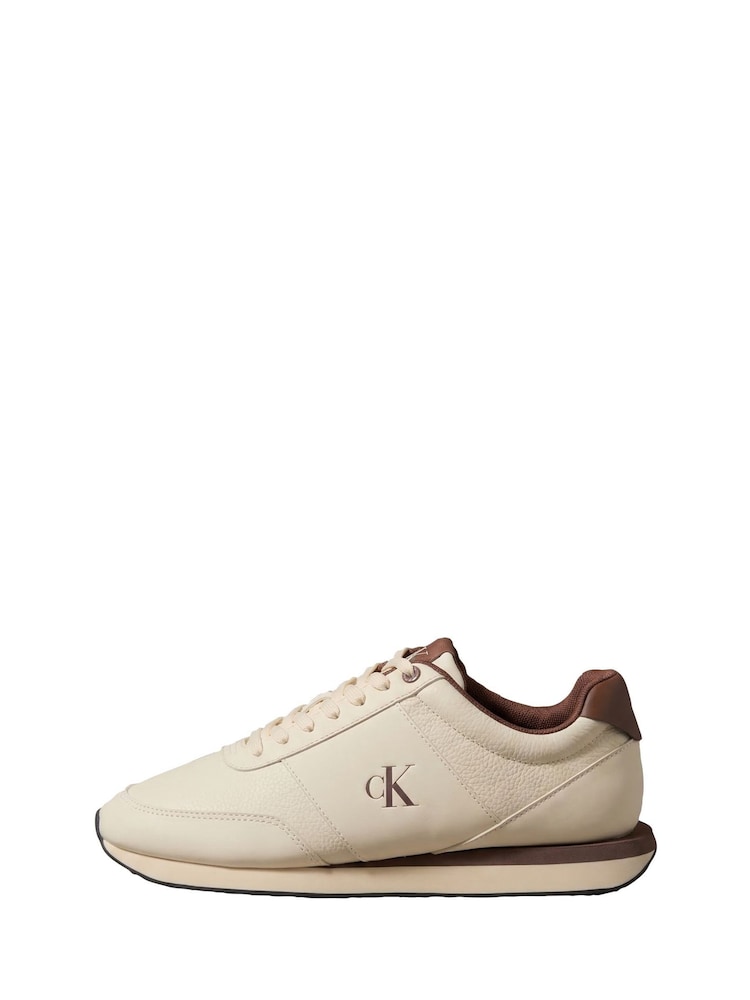 Calvin Klein White Signature Logo Runner Trainers - Image 2 of 6