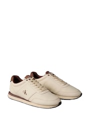 Calvin Klein White Signature Logo Runner Trainers - Image 3 of 6