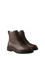 Calvin Klein Black Leather Zip Lace-Up Boots - Image 3 of 6