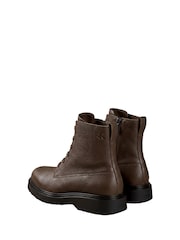 Calvin Klein Black Leather Zip Lace-Up Boots - Image 4 of 6
