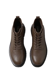 Calvin Klein Black Leather Zip Lace-Up Boots - Image 5 of 6