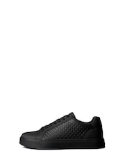 Calvin Klein Black Baseline Leather Signature Trainers - Image 2 of 6