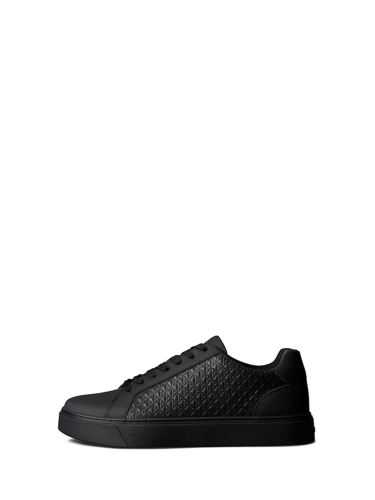 Calvin Klein Black Baseline Leather Signature Trainers - Image 2 of 6 Calvin Klein Black Baseline Leather Signature Trainers - Image 2 of 6