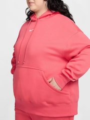 Nike Red Curve Sportswear Phoenix Fleece Oversized Pullover Hoodie - Image 4 of 9