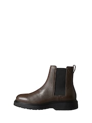 Calvin Klein Black Leather Lug Chelsea Boots - Image 2 of 6