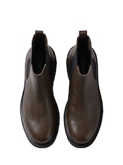 Calvin Klein Black Leather Lug Chelsea Boots - Image 5 of 6