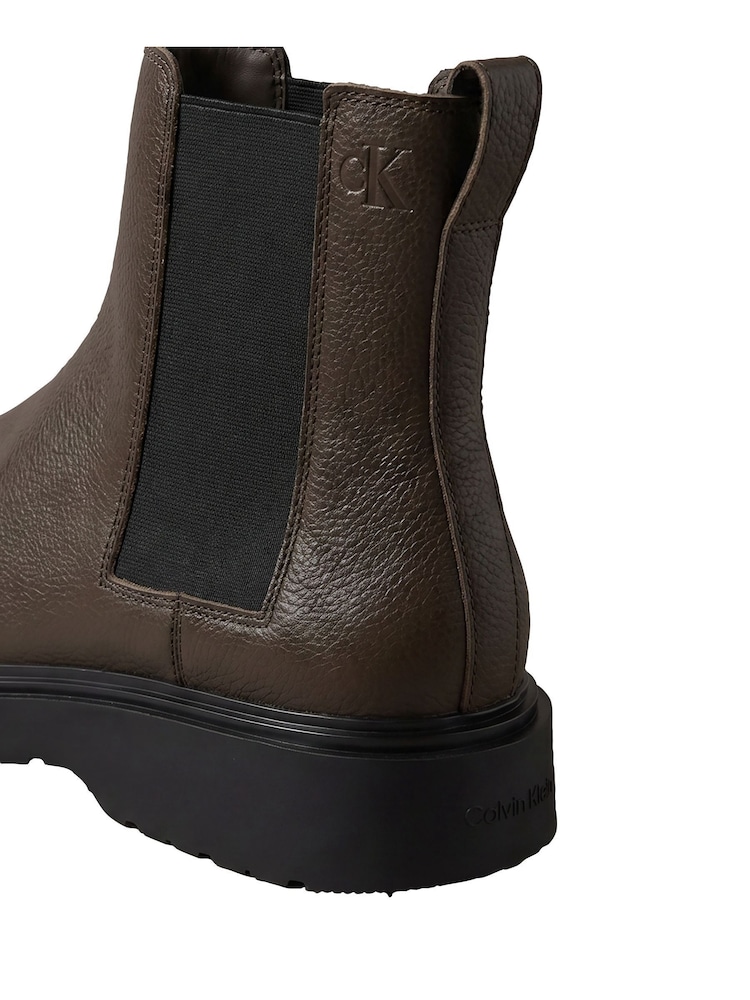 Calvin Klein Black Leather Lug Chelsea Boots - Image 6 of 6 Calvin Klein Black Leather Lug Chelsea Boots - Image 6 of 6