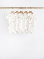 Weiß mit Character-Print - Baby-Bodys aus 100 % Baumwolle im 5er-Pack - Bild 1 von 7