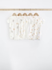 Weiß mit Character-Print - Baby-Bodys aus 100 % Baumwolle im 5er-Pack - Bild 2 von 7