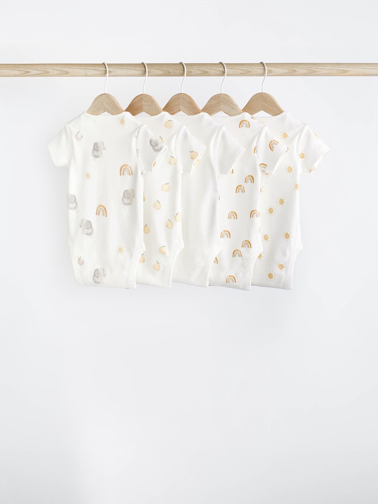 Weiß mit Character-Print - Baby-Bodys aus 100 % Baumwolle im 5er-Pack - Bild 2 von 7
