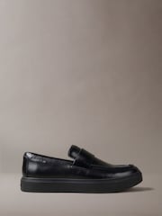 Calvin Klein Black Leather Hybrid Cupsole Loafers - Image 1 of 8