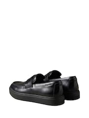 Calvin Klein Black Leather Hybrid Cupsole Loafers - Image 4 of 8