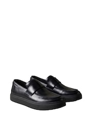 Calvin Klein Black Leather Hybrid Cupsole Loafers - Image 5 of 8