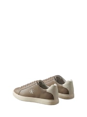 Calvin Klein Brown Leather Signature Logo Trainers - Image 4 of 6