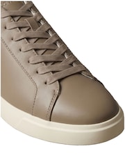 Calvin Klein Brown Leather Signature Logo Trainers - Image 6 of 6