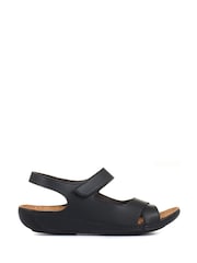 Pavers Black Ladies Touch Fasten Sandals - Image 2 of 6