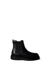 Calvin Klein Black Leather Lug Chelsea Boots - Image 1 of 6