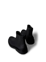 Calvin Klein Black Leather Lug Chelsea Boots - Image 4 of 6