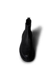 Calvin Klein Black Leather Lug Chelsea Boots - Image 5 of 6