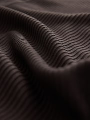 Chocolate Brown Textured Jersey Short Sleeve Shirt - Image 7 of 8