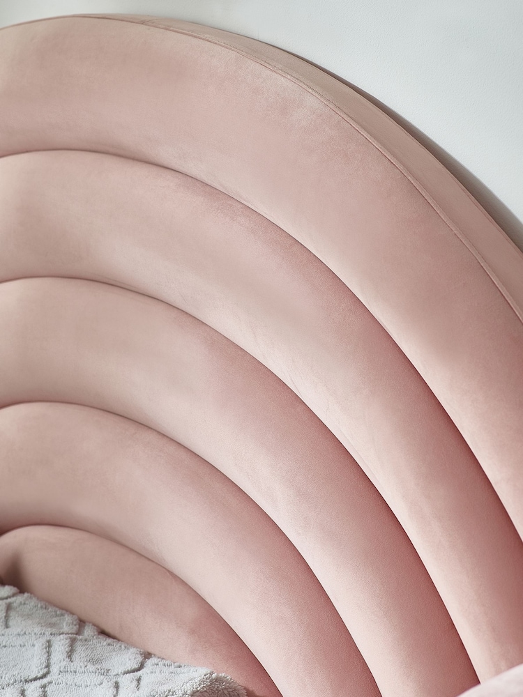 Opulent Velvet Blush Pink Kids Rainbow Upholstered Daybed - Image 2 of 7