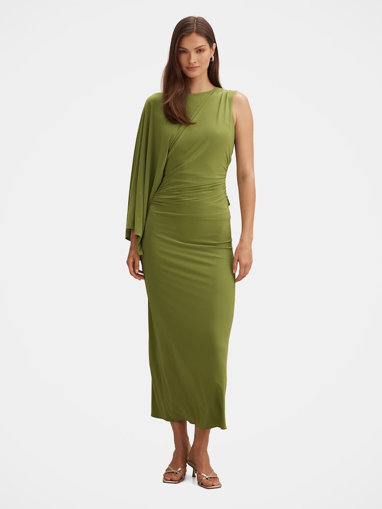 Forever New Green Fleur Cape Shoulder Maxi Dress - Image 1 of 4 Forever New Green Fleur Cape Shoulder Maxi Dress - Image 1 of 4
