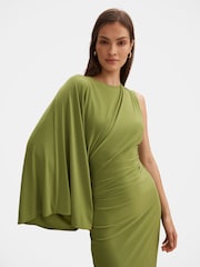 Forever New Green Fleur Cape Shoulder Maxi Dress - Image 3 of 4