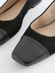 Black Forever Comfort® Leather Toe Cap Ballerinas Shoes - Image 3 of 5