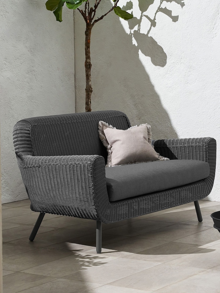 MADE.COM Dark Grey Jonah Garden 2 Seater Sofa Polyrattan - Image 1 of 4