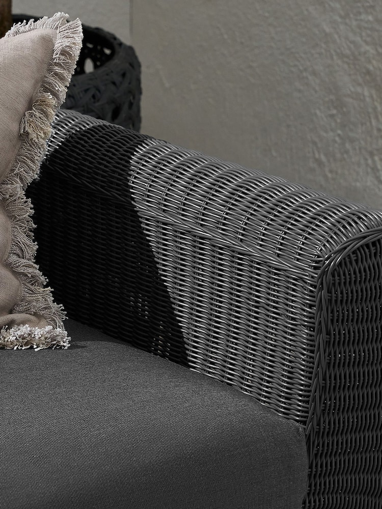 MADE.COM Dark Grey Jonah Garden 2 Seater Sofa Polyrattan - Image 2 of 4