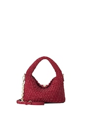 Dune London Berry Red Dinky deliberate Mini Woven Slouch Bag - Image 1 of 4