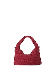 Dune London Berry Red Dinky deliberate Mini Woven Slouch Bag - Image 2 of 4