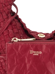 Dune London Berry Red Dinky deliberate Mini Woven Slouch Bag - Image 3 of 4
