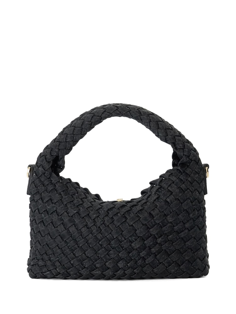 Dune London Black Dinky deliberate Mini Woven Slouch Bag - Image 2 of 4 Dune London Black Dinky deliberate Mini Woven Slouch Bag - Image 2 of 4