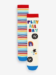 Rainbow Stripes Welly Socks 2 Pack - Image 1 of 1