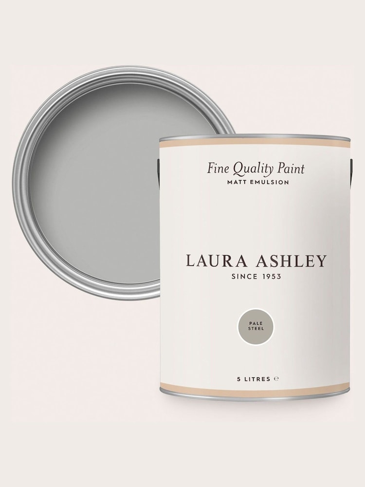 Laura Ashley Pale Steel Grey Matt Emulsion 5LT Paint - Image 4 of 4