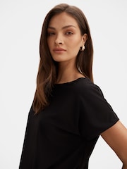 Forever New Black Kiara Tipped Draped Jersey Mini Dress - Image 3 of 5