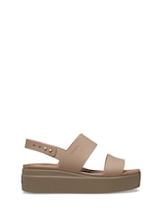 Crocs Brown Brooklyn Low Wedge Sandals - Image 1 of 6