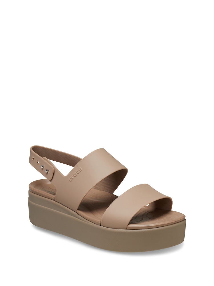 Crocs Brown Brooklyn Low Wedge Sandals - Image 3 of 6