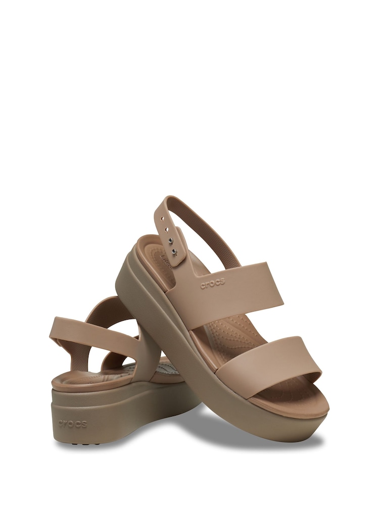 Crocs Brown Brooklyn Low Wedge Sandals - Image 4 of 6