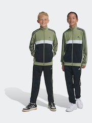 adidas Green/Black Sportswear Essentials 3-Stripes Tiberio Tracksuit - Image 1 of 8