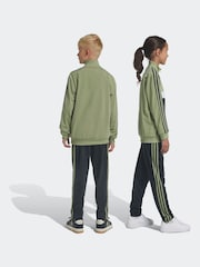 adidas Green/Black Sportswear Essentials 3-Stripes Tiberio Tracksuit - Image 2 of 8