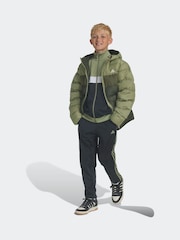 adidas Green/Black Sportswear Essentials 3-Stripes Tiberio Tracksuit - Image 3 of 8