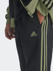 adidas Green/Black Sportswear Essentials 3-Stripes Tiberio Tracksuit - Image 4 of 8