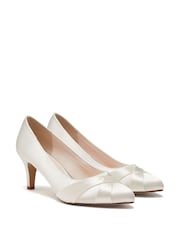 Rainbow Club Cream Bridal Lexi Wide Fit Satin Wedding Court Shoes - Image 2 of 4