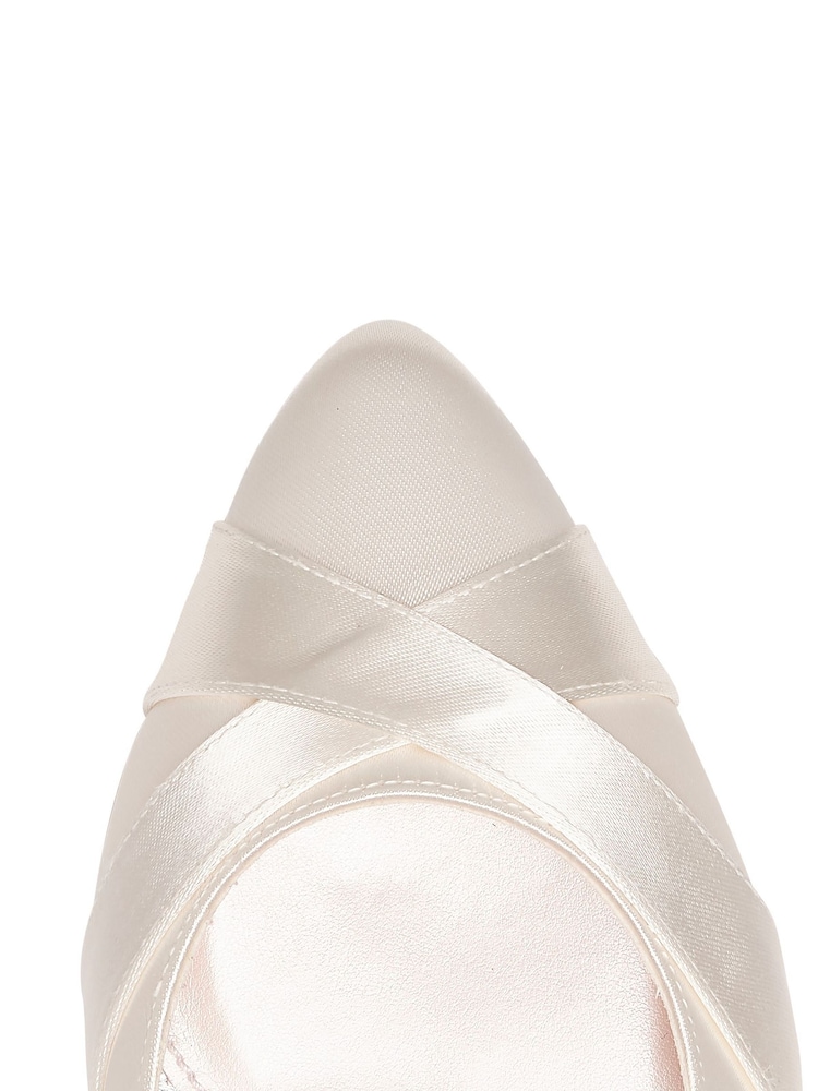 Rainbow Club Cream Bridal Lexi Wide Fit Satin Wedding Court Shoes - Image 4 of 4