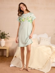 Bath & Body Works Green Check Print Oversized Nightie - Image 2 of 8
